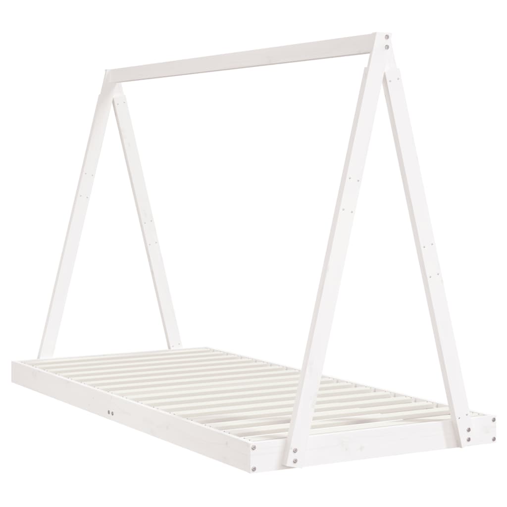 Kids Bed White 90 X 200 Cm Solid Pine Wood
