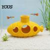 Aquarium Hiding House 3D Printed Hollow Submarine Fish Tank Decorations, Shrimp Hideout Breeding Ornament, Cave Shelter for Betta Lizards