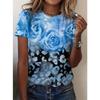 Summer Round Neck 3D Fashionable and Minimalist Print Top Fashionable Casual Short Sleeved Women's T-shirts