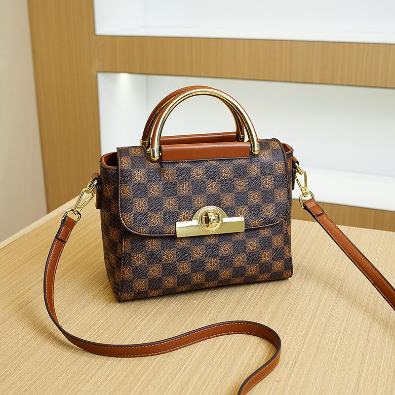 Retro Print Fashion New Women's Bag Korean Style Small Square Bag Ins Simple and Versatile Shoulder Bag Crossbody
