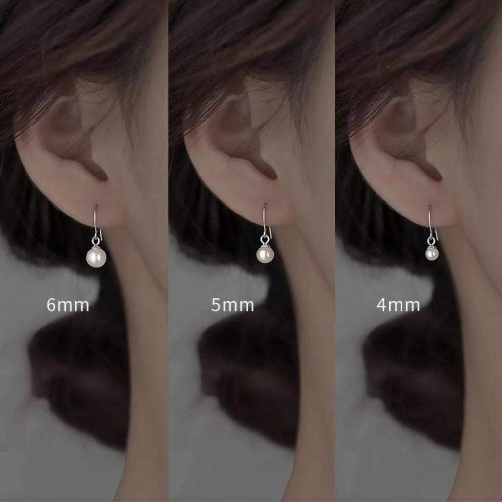 925 Sterling Silver Imitation Pearl Stud Earrings - Elegant, High-End Winter 2023 Style for Women