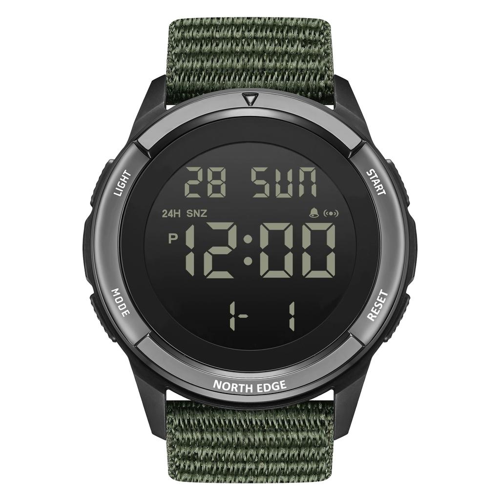 North EDGE 2026 TERRAX Men's Luxury Sports Digital Watch 47mm Outdoor Swimming Waterproof 50 Meter Stopwatch Countdown Light
