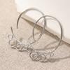 Vintage Geometry Hand Carved Hollowed Silvery Plated Pendant Earrings for Women  Concise Party Jewelry Accessories Crafts