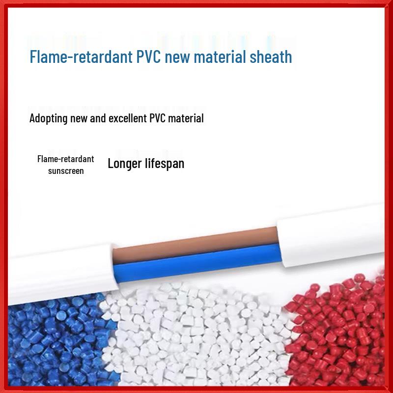 White Flat Sheathed RVVB Copper-Clad Aluminum Wire: 2-Core, 1.5/2.5/4/6 Sqmm Household Soft Electric Cable
