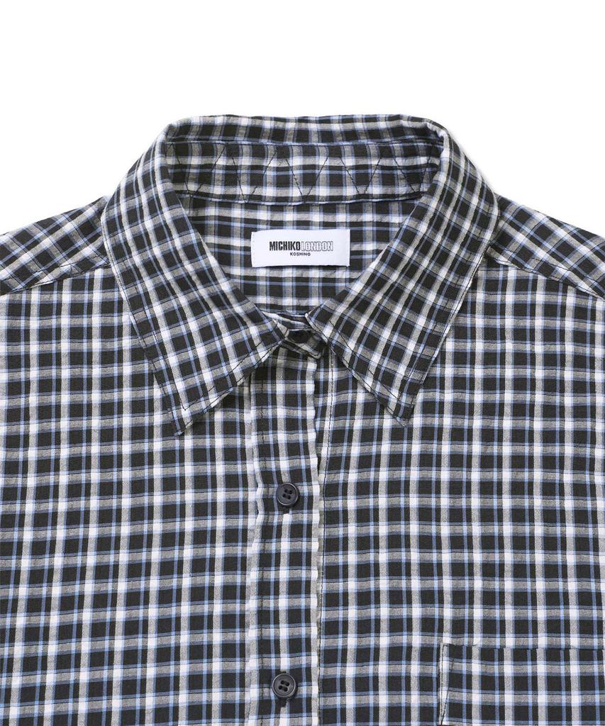 Michikoleondeonkosino Light Oversized Check Shirt Blue/Black