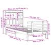 Solid Wood Bed with Shelf Without Mattress White 90x190 cm Pine