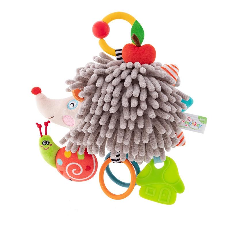 

Children Sense Organ Toy Stroller Ornaments Ring The Bell Toys Facilitate Baby Hand Grip Toys Transfer Kids Sttention Toys сірий