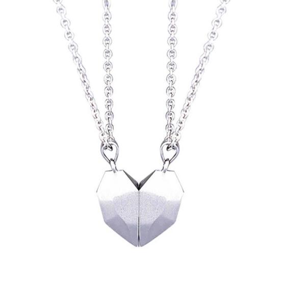 

2шт магнитный кулон для влюбленных надпись расстояние граненое сердце ключица ожерелье 2