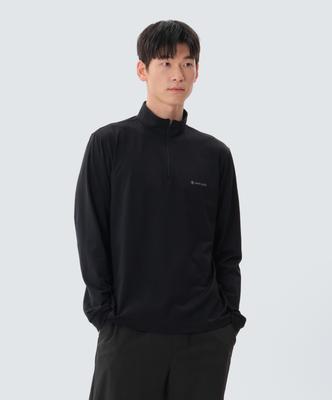 SNOWPEAK APPAREL Hızlı Kuruyan Yarım Fermuarlı Uzun Kollu Tişört (S25Smtzt10) Siyah