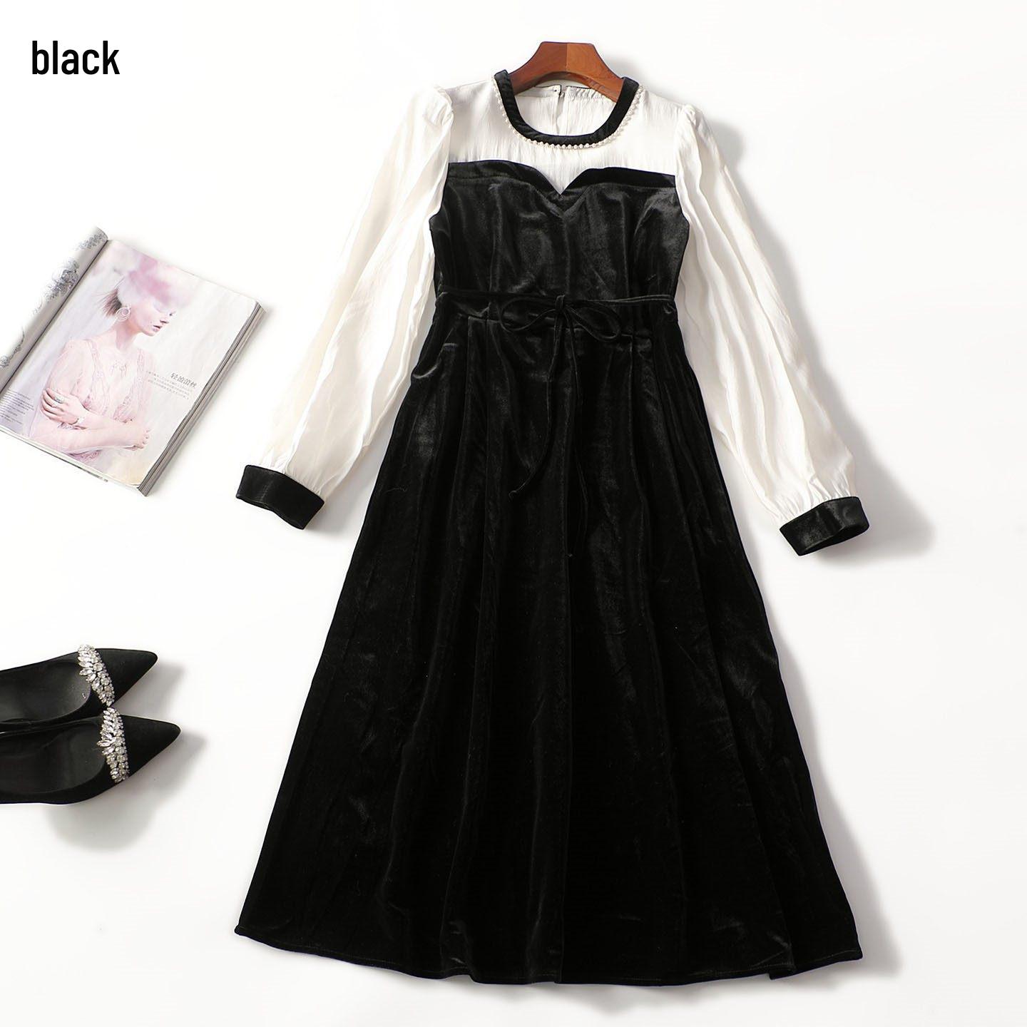 

413518 Spring Long Sleeve Extended Dress - Quality Women s Fashion Clearance XL чёрный
