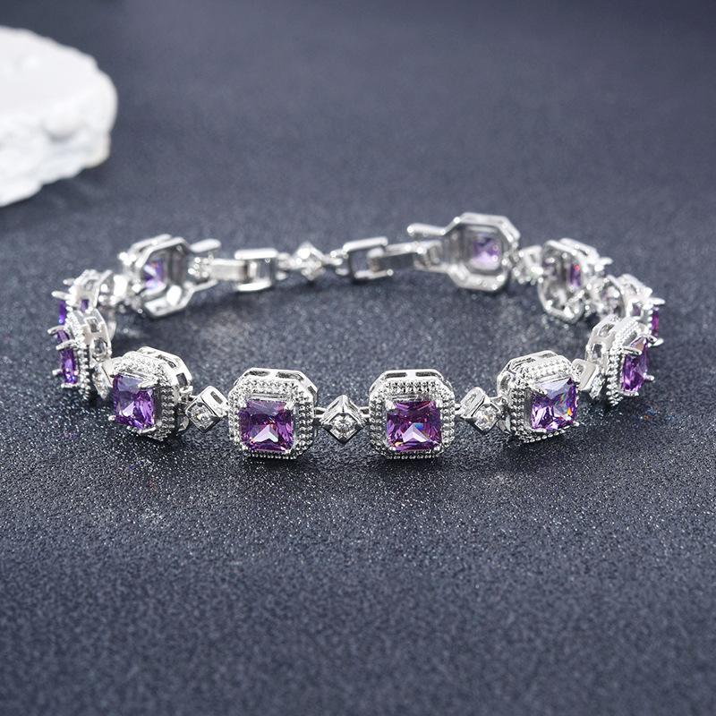 Adjustable Color Zircon Bracelet Women'S Full Diamond Color Treasure Bracelet