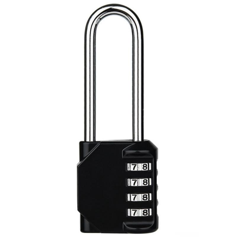 1PC/2PCS Outdoor 4 Digit Long Shackle Waterproof Password Padlock Pad Lock Combination Padlock for School Locker Gym Locker