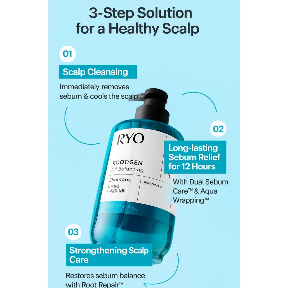 [Ryo] Root Gen Scalp Core Strengthening Cooling Shampoo for Oily Scalp 515ml