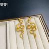 Exaggerated Snake Shaped Earrings with A Cold and Cool Design, Curved Snake Earrings, Antique Light Luxury Earrings