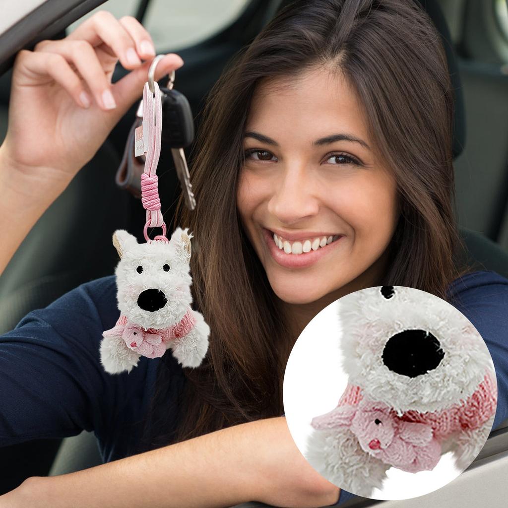 Cute West Plush Pendant Bag Ornaments Cartoon Puppy Plush Doll Keychain Accessories Creative Gift