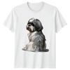 Realistic Shih Tzu Dog Portrait Art TShirt Shih Tzu Pet Gift For Him And Her