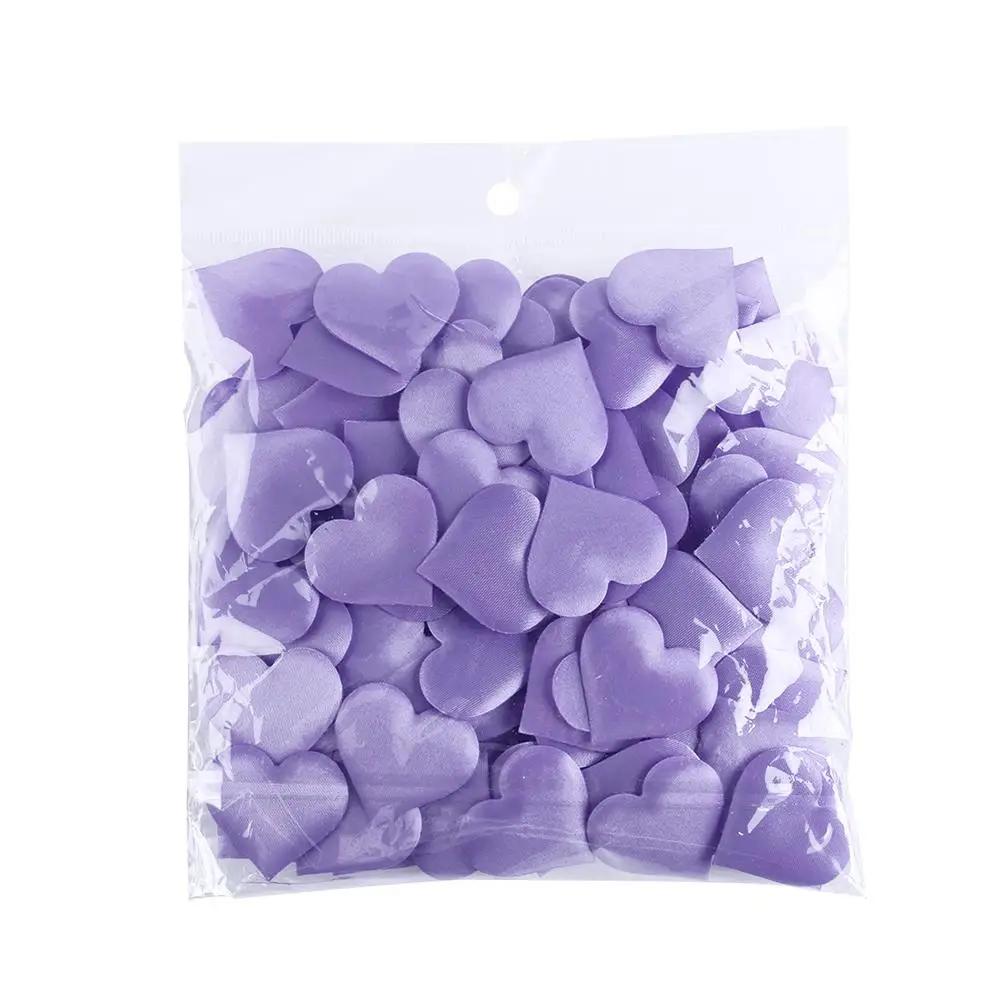 100pcs Beautiful Craft DIY Table Decoration Love Heart Throwing Rose Petals Wedding Party Padded Fabric