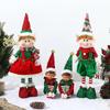 Stretchable Elf Boy Doll Christmas Decoration - Red & Green Sitting or Standing Display