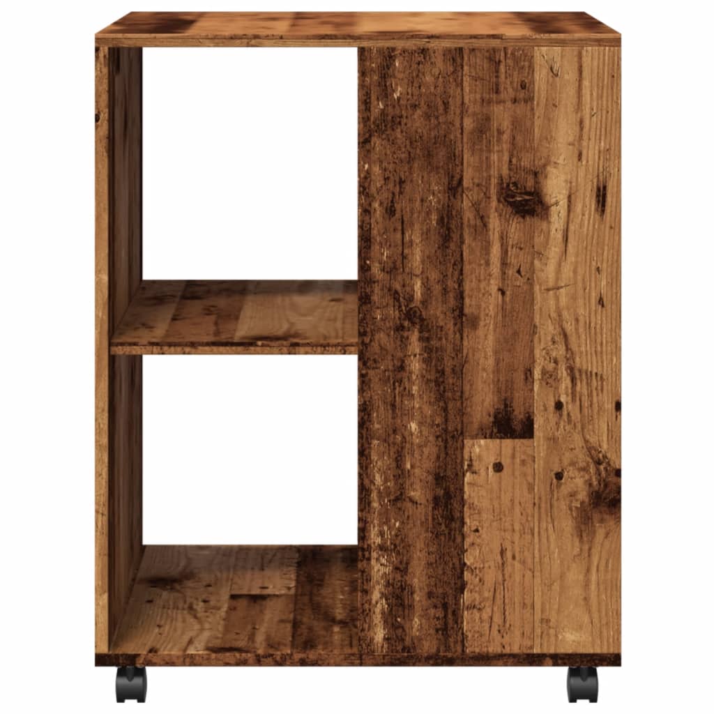 Side Table with Wheels Reclaimed Wood Look 55x60x78cm Engineered Wood