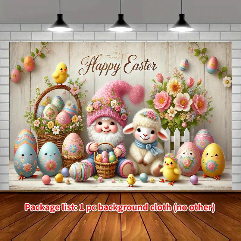 2D flat banner  1 Easter gnome background  multi-purpose banner suitable for weddings  birthdays  anniversaries
