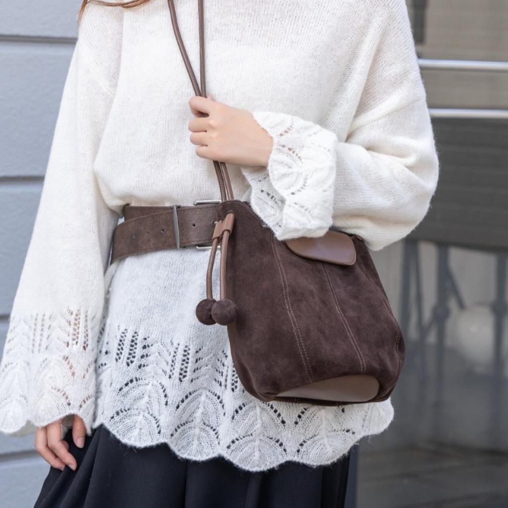 Frosted Skin Pumpkin Bag Autumn and Winter New Fashion Soft Leather Lazy Style Niche High-end Single Shoulder Crossbody Bag