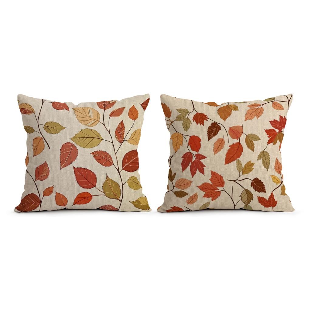 45X45Cm Maple Leaves Pillowcase Imitation Of Linen Cushion Case 100% Polyester Living Room Bedroom Sofa Home Room Decoration