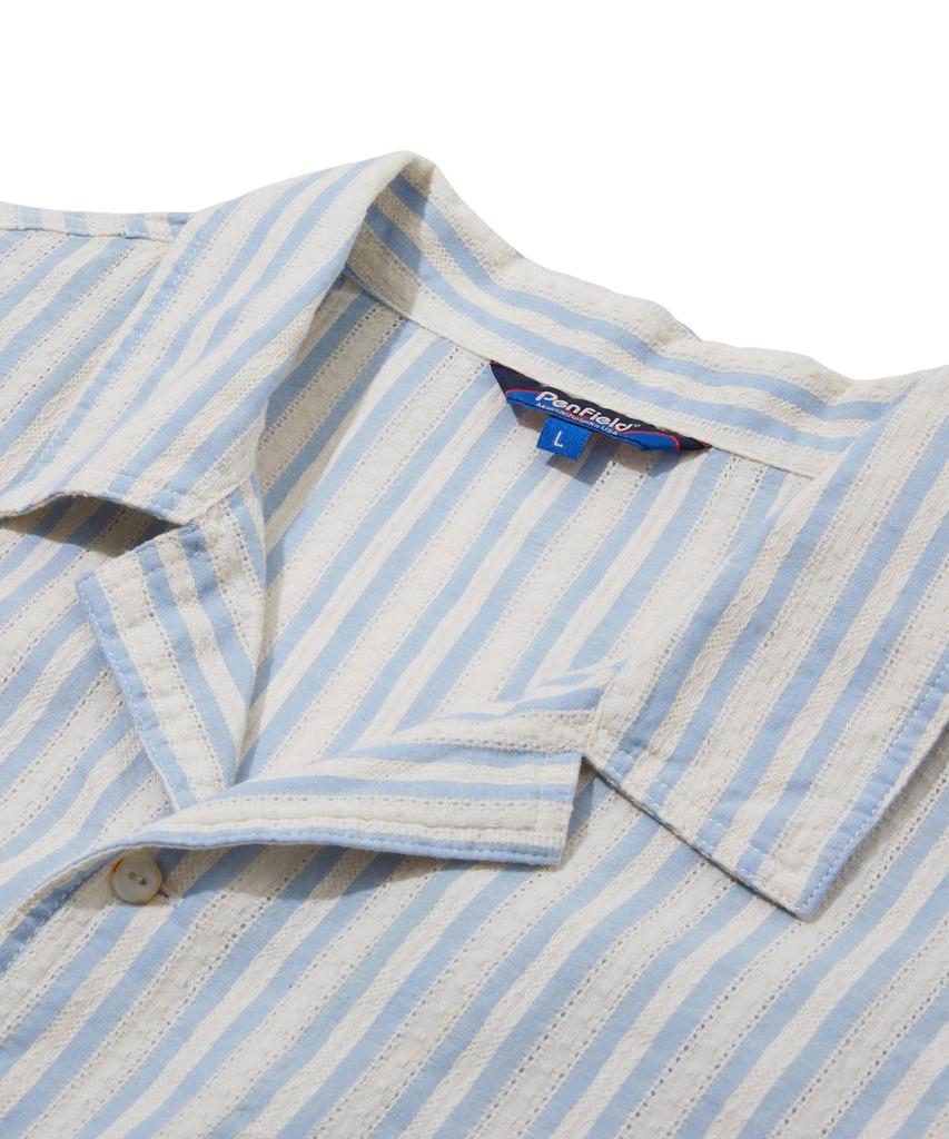 PENFIELD Crochet Stripe Half Shirt Sky Blue_Fs2Wr06U