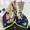 French Romantic Gentle 71 Square Scarf Spring and Summer New Sunscreen Beach Towel Commuting with Decorative Scarf Versatile Headscarf