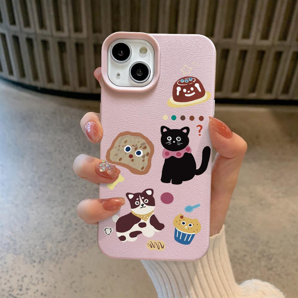 Cartoon Toast Katze für Apple 16 Handyhülle für IPhone 15 Neues Modell 14plus13promax Rundumschutz 12