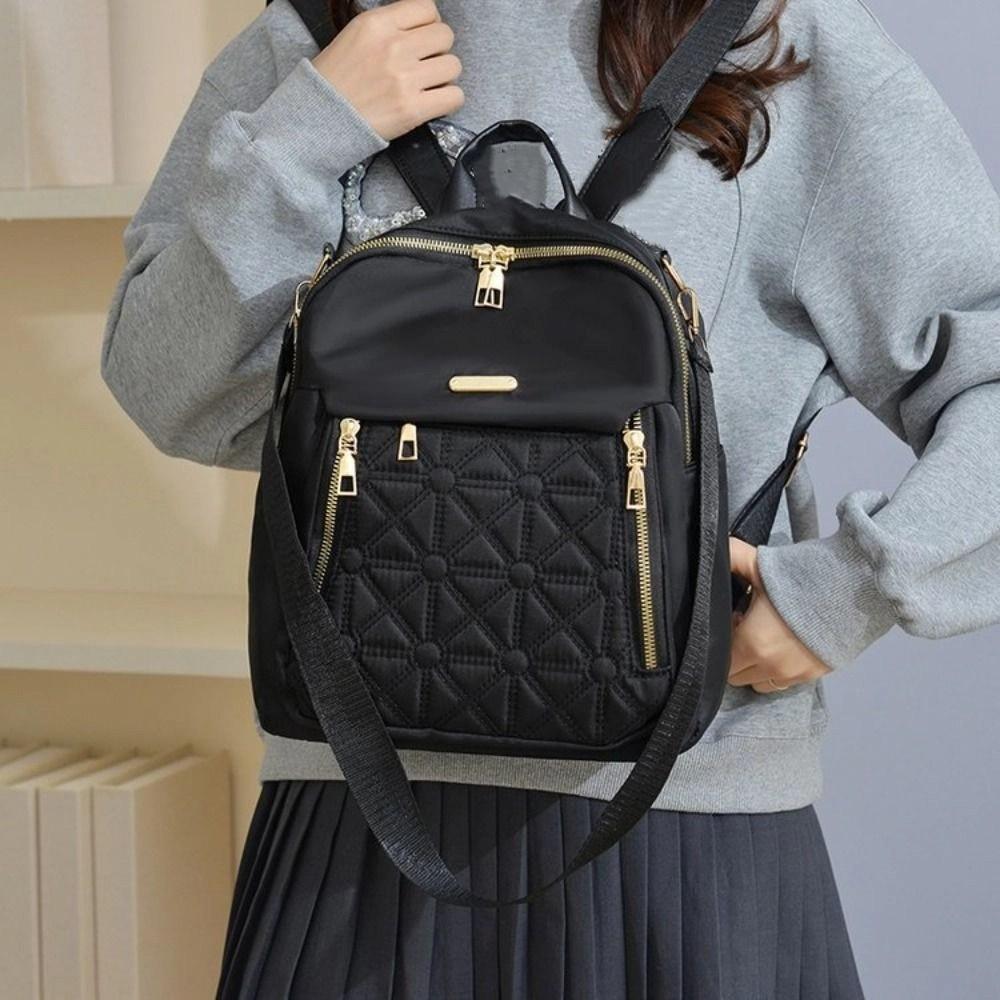 Oxford Cloth Simple Luxury Backpack Small Pack Retro Backpack Solid Color Shoulder Bag  Students