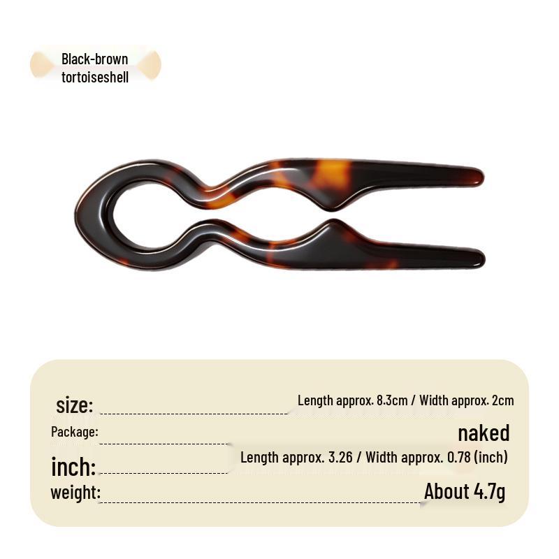 Elegant U-shaped Acrylic Hairpin for Women's Bun - New Chinese Style