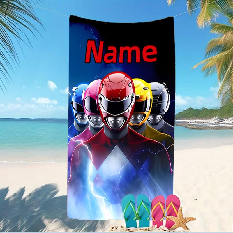 Customizable personalized beach towels Mighty Morphin Power Rangers themed designs.Suitable for the beach, yoga, sports;ideal as beach accessories