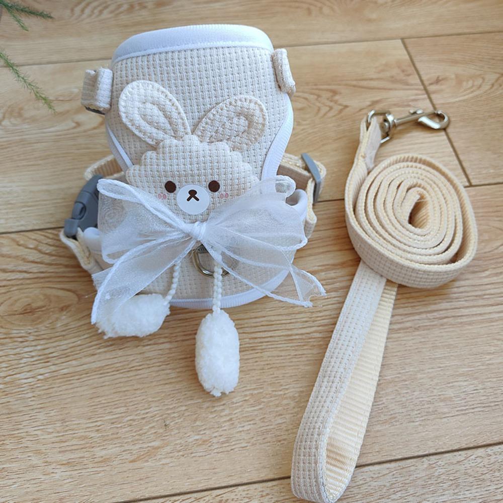 

Мягкий жилет-шлейка для собаки, безопасный ремень на грудь для питомца, шлейка для собаки-бульдога, кошки, поводок для прогулок бежевый