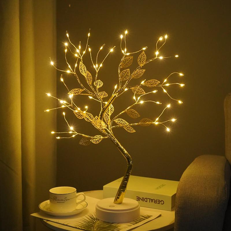 Creative LED Christmas Star & Pearl Tree Lights - Decorative Night Gift
