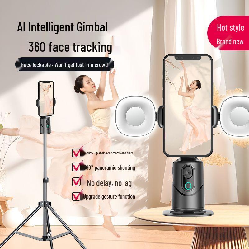 360° Auto-Rotating Selfie Stick & Face Tracking Gimbal for Live Streaming