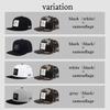 [Aglem] Cap Snapback Men's 2-Pack Hats Deep Fit Stylish Korean Hip Hop Flat Large Size Straight Logo (Black/White X White)