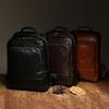 Genuine Leather Men's Large Capacity Backpack - European & American Style, Outdoor Cowhide Business Travel Computer Bag