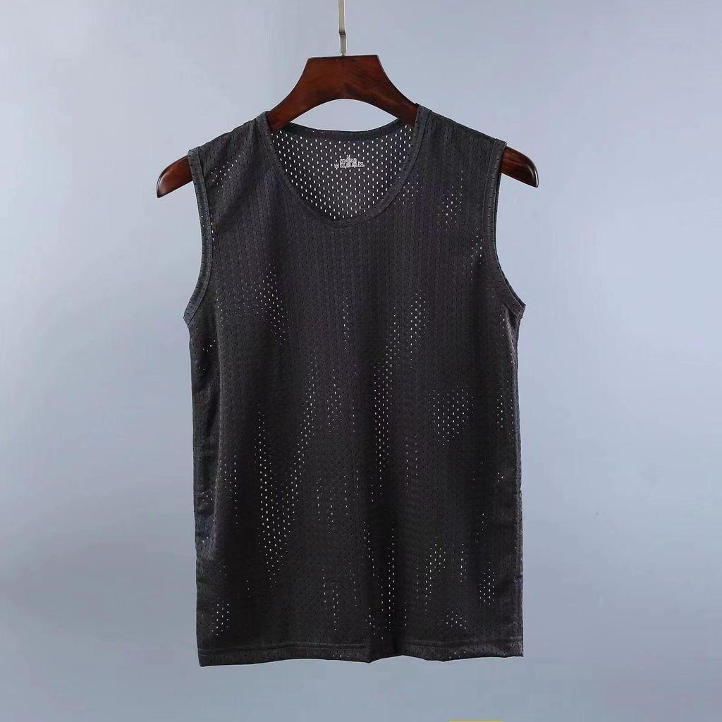 Men's Quick-Dry Ice Silk Mesh Sleeveless Sports Vest for Summer