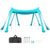 VEVOR Beach Tent Sun Shelter, UPF50+ Sun Protection, 2 M Tall, 3x3 M, Easy Pop Up Beach Canopy with Sandbags, Stability Poles, Sand Shovels