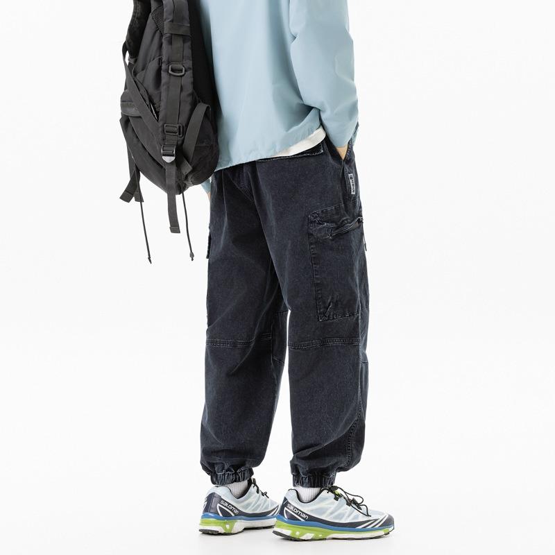 Tuta Funzionale Brand Trendy Retrò da Uomo Autunno e Inverno Gamba Larga Leggings Cotone Puro Casual Sport all'Aperto