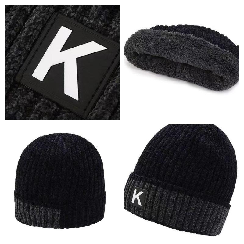 Men's Winter Outdoor Thermal Knit Hat with Fleece Lining Thickened Cycling Beanie Outdoor Chenille Wool Hat