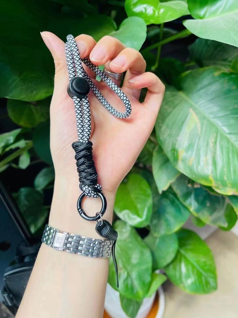 New mobile phone lanyard adjustable neck anti-lost wrist rope keychain handwoven rope two-color long rope hand rope