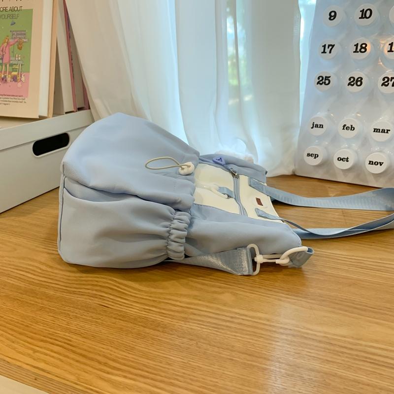 Girls Contrast Shoulder Bag Large Capacity Student Book Bag