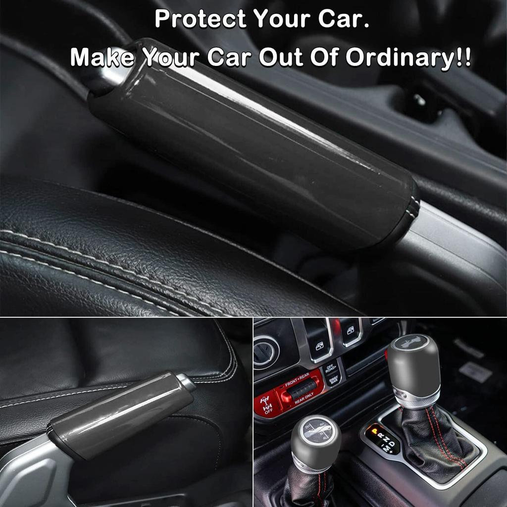 Gear Shift Knob Trim Handbrake Drive Mode Cover for Jeep Wrangler JL 18+ Black