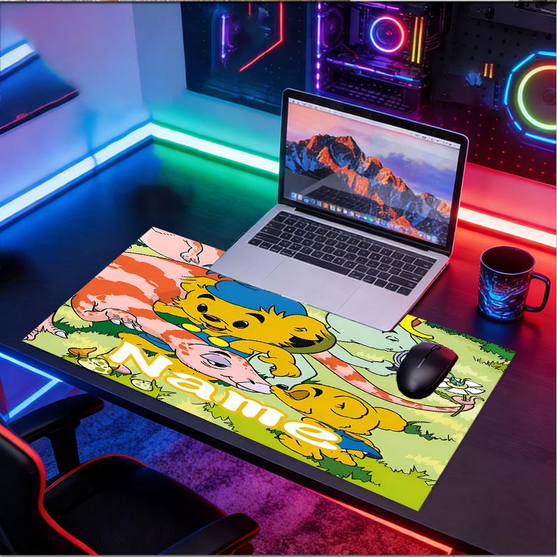 Custom Name Personalized Bamse Pattern Mousepad, Laptop PC Desk Mat, Decorative Desk Mat for Home Keyboard Pad Gift