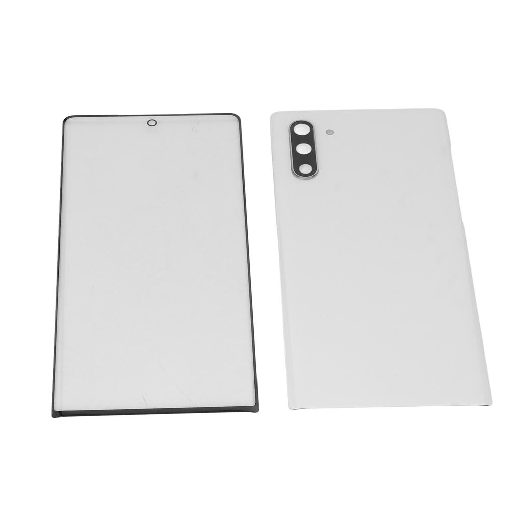 Replacement Back Glass Cover Front Screen Glass Repair Kits for Samsung Galaxy Note 10 White