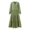 Women's Long-Sleeve V-Neck Ruffle Swing Dress for Autumn