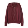 Women Knit Hooded Solid Long Sleeve Cardigan Sweatshirt