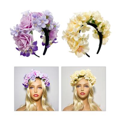 Bohemian Style Flower Shape Headband for Bride Spring Photography Ethnic Style Hair Hoop Wedding Party Bride Hairband