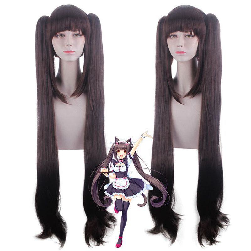 Vanilje Chocola Nekopara Kattepikekjole Tjenerkarakter Cosplay Parykk Kostyme